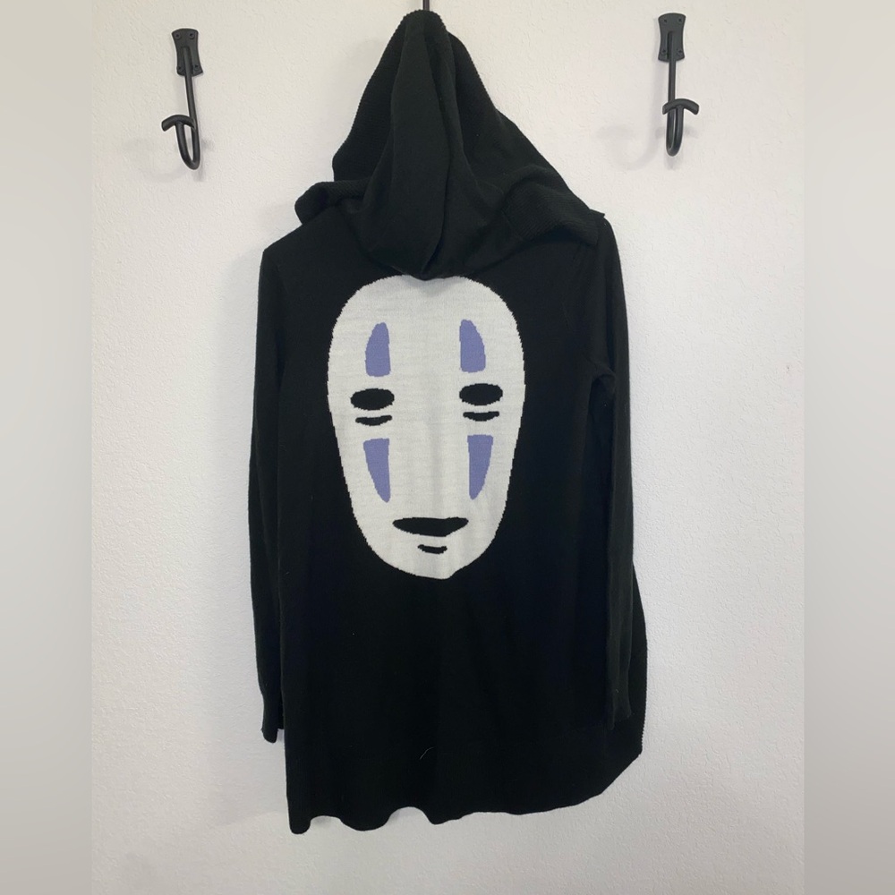 Her Universe Studio Ghibli Spirited Away Sweater No Face Black Hooded Cardigan
